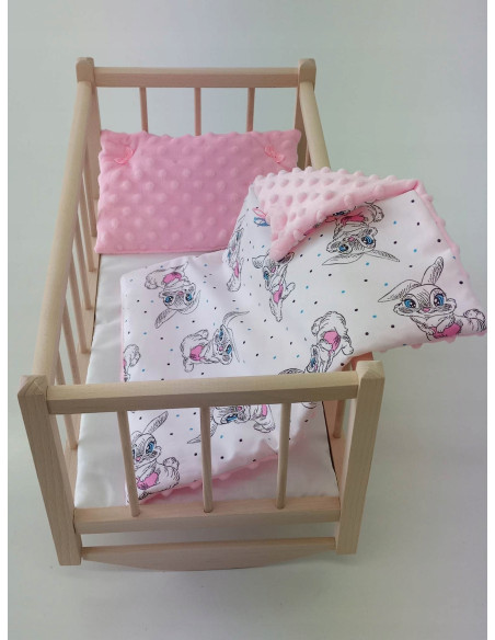 KOŁYSKA DREWNIANA dla lalek + POŚCIEL - PRODUCENT.