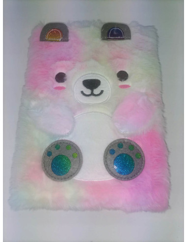 PAMIĘTNIK, NOTES. HAFT.Okładka z futerka. WŁOCHACZ