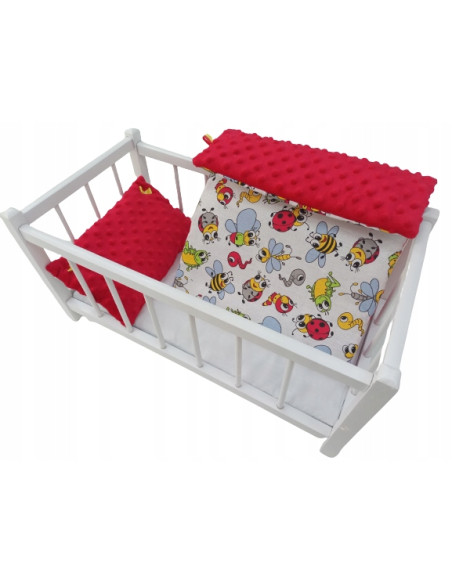 DREWNIANE ŁÓŻECZKO dla lalek + POŚCIEL - PRODUCENT.