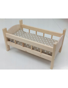 ŁÓŻECZKO DREWNIANE dla lalek DUŻE +POŚCIEL