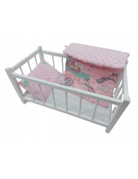 DREWNIANE ŁÓŻECZKO dla lalek + POŚCIEL - PRODUCENT