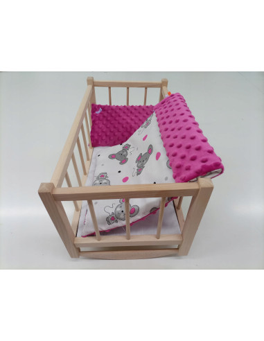 KOŁYSKA DREWNIANA dla lalek + POŚCIEL - PRODUCENT.