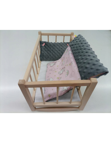 KOŁYSKA DREWNIANA dla lalek + POŚCIEL - PRODUCENT.