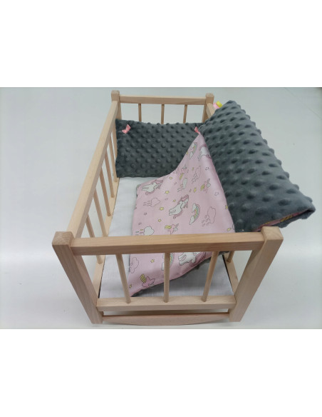 KOŁYSKA DREWNIANA dla lalek + POŚCIEL - PRODUCENT.