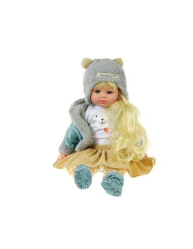 LALKA BLONDYNKA 45cm DŁUGIE BLOND WŁOSY MÓWI ŚPIEW