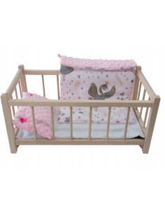 DREWNIANE ŁÓŻECZKO dla lalek + POŚCIEL - PRODUCENT.