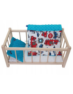 DREWNIANE ŁÓŻECZKO dla lalek + POŚCIEL - PRODUCENT.