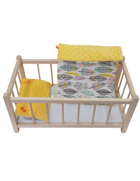 DREWNIANE ŁÓŻECZKO dla lalek + POŚCIEL - PRODUCENT