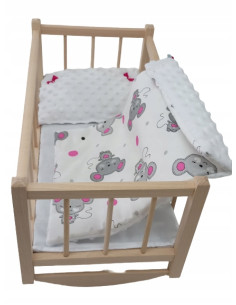 KOŁYSKA DREWNIANA dla lalek + POŚCIEL - PRODUCENT.
