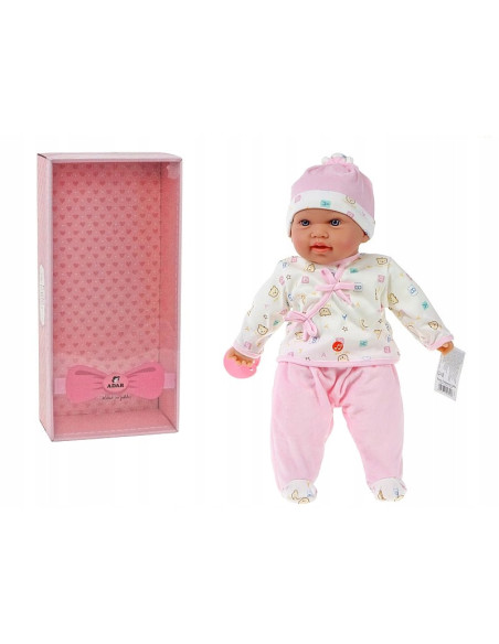 BOBAS LALKA 45cm MÓWI,ŚPIEWA+smoczek LUX KARTONIK