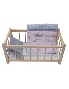 DREWNIANE ŁÓŻECZKO dla lalek + POŚCIEL - PRODUCENT.