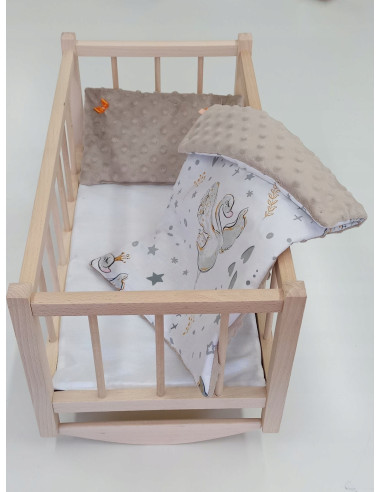 KOŁYSKA DREWNIANA dla lalek + POŚCIEL - PRODUCENT.