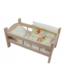 ŁÓŻECZKO DREWNIANE dla lalek DUŻE +POŚCIEL