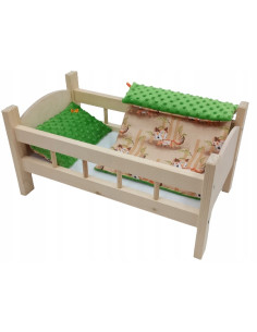 ŁÓŻECZKO DREWNIANE dla lalek DUŻE +POŚCIEL