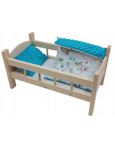 ŁÓŻECZKO DREWNIANE dla lalek DUŻE +POŚCIEL