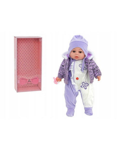 BOBAS LALKA 45cm MÓWI,ŚPIEWA+smoczek LUX KARTONIK