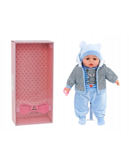 BOBAS LALKA 45cm MÓWI,ŚPIEWA+smoczek+lux opakowana