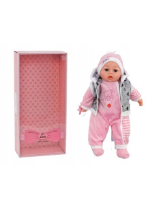 BOBAS LALKA 45cm MÓWI,ŚPIEWA+smoczek+lux opakowana