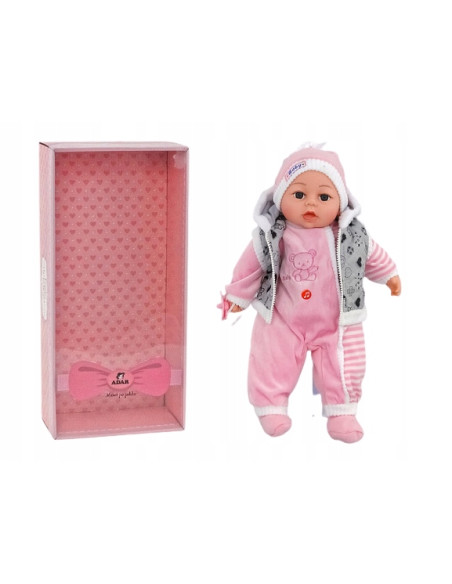 BOBAS LALKA 45cm MÓWI,ŚPIEWA+smoczek+lux opakowana