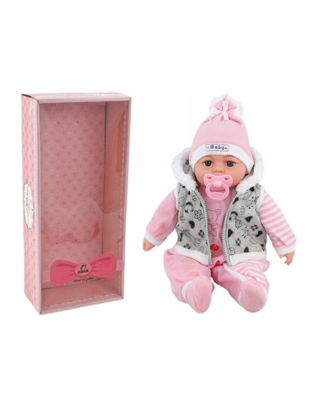 BOBAS LALKA 45cm MÓWI,ŚPIEWA+smoczek+lux opakowana