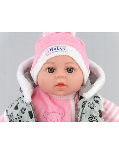 BOBAS LALKA 45cm MÓWI,ŚPIEWA+smoczek+lux opakowana