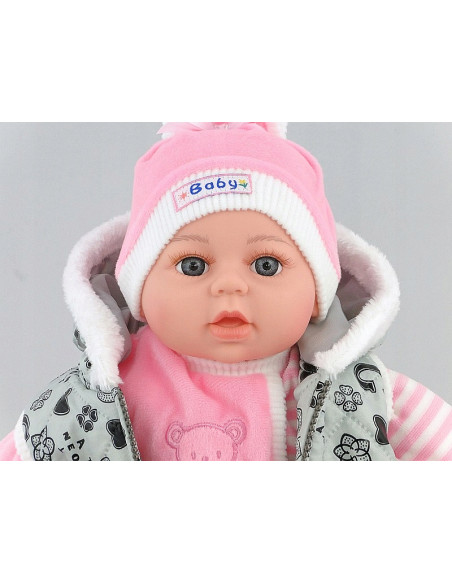 BOBAS LALKA 45cm MÓWI,ŚPIEWA+smoczek+lux opakowana