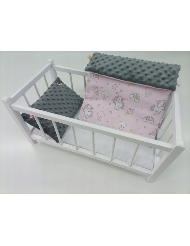 DREWNIANE ŁÓŻECZKO dla lalek + POŚCIEL - PRODUCENT