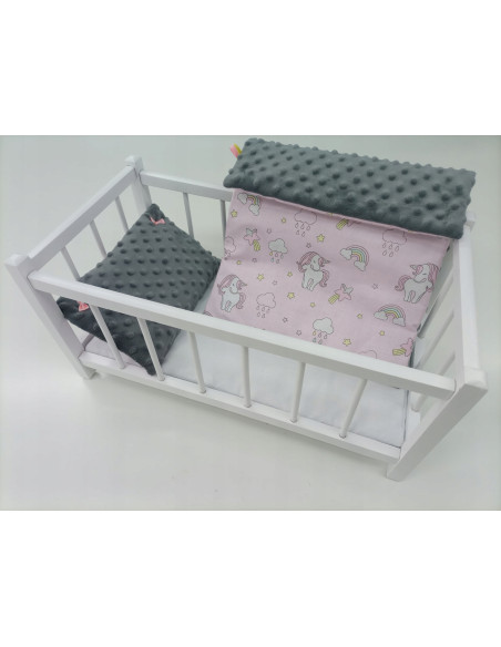 DREWNIANE ŁÓŻECZKO dla lalek + POŚCIEL - PRODUCENT