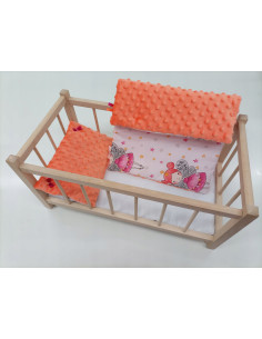 DREWNIANE ŁÓŻECZKO dla lalek + POŚCIEL- PRODUCENT.