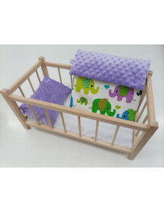 DREWNIANE ŁÓŻECZKO dla lalek + POŚCIEL - PRODUCENT.