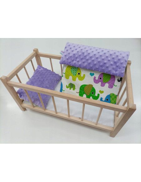 DREWNIANE ŁÓŻECZKO dla lalek + POŚCIEL - PRODUCENT.