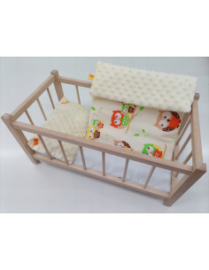 DREWNIANE ŁÓŻECZKO dla lalek + POŚCIEL - PRODUCENT.
