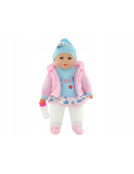 LALKA BOBAS 35cm MÓWI, ŚPIEWA + butelka z mlekiem