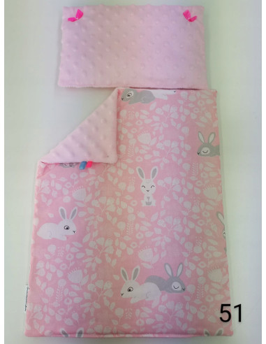 KOŁYSKA dla lalek BIAŁA+ pościel MINKY + BAWEŁNA