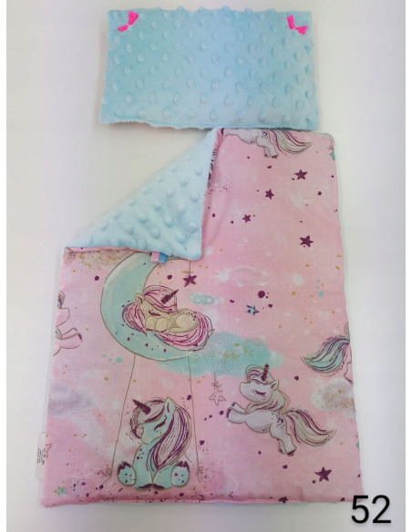 KOŁYSKA dla lalek BIAŁA+ pościel MINKY + BAWEŁNA