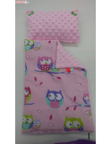 KOŁYSKA dla lalek BIAŁA+ pościel MINKY + BAWEŁNA