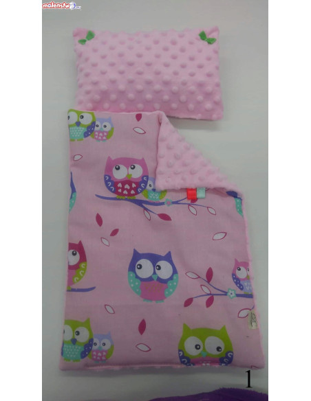 KOŁYSKA dla lalek BIAŁA+ pościel MINKY + BAWEŁNA