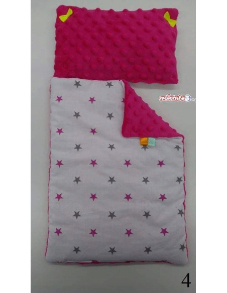 KOŁYSKA dla lalek BIAŁA+ pościel MINKY + BAWEŁNA