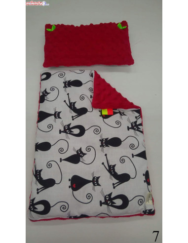 KOŁYSKA dla lalek BIAŁA+ pościel MINKY + BAWEŁNA