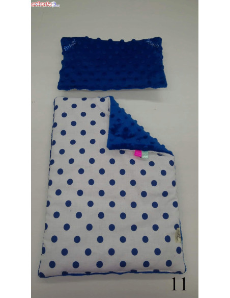 KOŁYSKA dla lalek BIAŁA+ pościel MINKY + BAWEŁNA