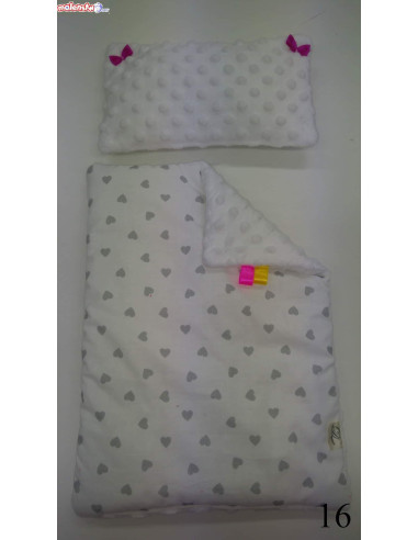 KOŁYSKA dla lalek BIAŁA+ pościel MINKY + BAWEŁNA