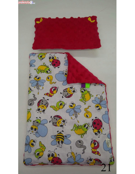 KOŁYSKA dla lalek BIAŁA+ pościel MINKY + BAWEŁNA