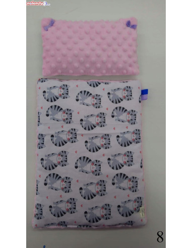 KOŁYSKA dla lalek drewniana + pościel 3 ELEMENTY