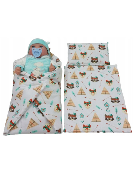 Komplet (Pościel + Rożek) Zestaw Becik Otulacz dla Lalek