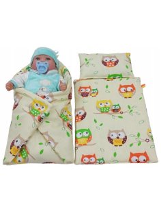Komplet (Pościel + Rożek) Zestaw Becik Otulacz dla Lalek