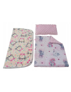 ZESTAW Kocyk i Pościel Minky dla Lalek Bobas do Łóżeczka...