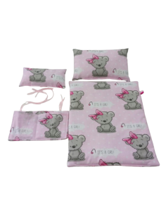 ZESTAW Pościel dla Lalek z Organizerem - do Wózka Kołyski...